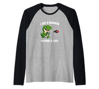 Tengo un Grabber, Nada es Seguro, Divertido, Dino Camiseta Manga Raglan