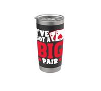 Tengo un gran par de tarjetas de póquer Texas Holdem Casino Vaso térmico de acero inoxidable de doble pared