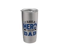 Tengo un héroe al que llamo papá Día del padre Papá Hijo Vaso térmico de acero inoxidable de doble pared