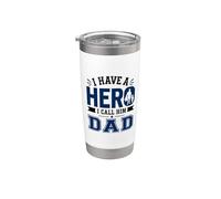 Tengo un héroe al que llamo papá Día del padre Papá Hijo Vaso térmico de acero inoxidable de doble pared