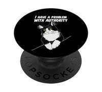Tengo un Problema con la Autoridad - Gato PopSockets PopGrip Adhesivo