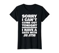 Tengo una Cita con Jiu Jitsu Diciendo Divertido Luchador de Jiu Jitsu Camiseta gráfica económica, Mujer, Negro, M
