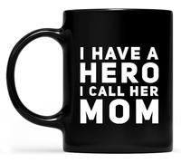 Tengo una heroína, la llamo mamá, dulce y genial taza de café para el Día de la Madre, taza de café novedosa, taza de té de cerámica con impresión de doble cara para mamá, papá, amigo, esposa, esposo,