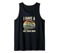 Tengo una maqueta de ferrocarril con Motor Retro de Tren Mental de una Sola vía Camiseta sin Mangas