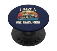 Tengo una maqueta de ferrocarril con Motor Retro de Tren Mental de una Sola vía PopSockets PopGrip Adhesivo