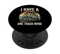 Tengo una maqueta de ferrocarril con Motor Retro de Tren Mental de una Sola vía PopSockets PopGrip Adhesivo