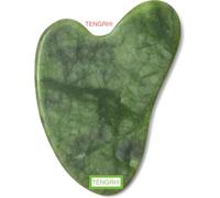 TENGRI® Gua Sha Stein - Rodillo de masaje de jade natural - Guasha de piedra de jade - Masaje facial para hinchazón de los ojos, reafirmación de la piel de la cara, piedra Gua Sha Original