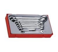 Tengtools TT6508R - Juego de 8 llaves combinadas con carraca, métricas