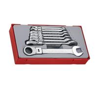 Tengtools TT6508RF - Juegos de 8 llaves combinadas con carraca articulada, métricas