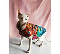 TENGTUD Ropa de Gato sin Pelo, Abrigo de Fiesta de Navidad de otoño e Invierno de Gato Sphynx/Devon-L