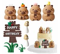 TENGWA 9 Piezas Decoracion Tartas Cumpleaños Mini Capibara Figures Decoracion Tarta Artículos para Fiestas Figura de Capybara 3D Fiesta de Bautizo