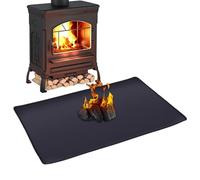 TENGWA Alfombra Ignifuga para Chimenea 50*80CM Alfombra Chimenea Ignifuga Negro Alfombra Ignifuga Resistente a Altas Temperaturas Evita Chispas Protege Pisos y Césped Apto para Hornos Microondas Etc