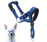 TENGWA Collar Adiestramiento Perros Acolchado de Esponja Bozal para Perros Cuello 36-50 cm Ajustable Azul Reflectante Suave y Ligero Evita Mordeduras Ladridos y Tirones