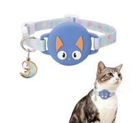 TENGWA Collar Gato Se Aplica a Airtag Longitud Ajustable 17-31 CM Collar Gato Azul Antiasfixia Ligero Duradero Localizador Gatos Apto para Gatos Cachorros Ancho de 1 CM