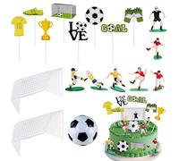 TENGWA Decoracion Tarta Futbol 18 Piezas Papel Happy Birthday Cake Topper para Pastel de Futbol Decoraciones para Pasteles Temáticas de Fiestas de Cumpleaños y Eventos Deportivos