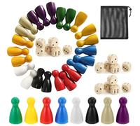 TENGWA Fichas Parchis Madera Juego de Mesa 8 Colores 160 Piezas de Ajedrez de Colores con 16 Dados Incluye Bolsa de Almacenamiento Diseño Clásico Apto para Juegos de Mesa Multijugador