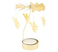 TENGWA Giratorio Portavelas Navidad Ángel Candelabro Molino de Suerte Candle Holder 8 * 13 cm Adornos Dorado Portavelas para San Valentín Navidad Bodas Fiestas y Decoración del Hogar