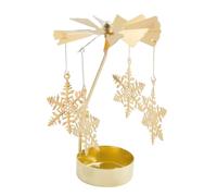 TENGWA Giratorio Portavelas Navidad Copos de Nieve Candelabro Molino de Suerte Candle Holder 8 * 13 cm Adornos Dorado Portavelas para San Valentín Navidad Bodas Fiestas y Decoración del Hogar