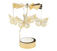TENGWA Giratorio Portavelas Navidad Mariposas Candelabro Molino de Suerte Candle Holder 8 * 13 cm Adornos Dorado Portavelas para San Valentín Navidad Bodas Fiestas y Decoración del Hogar