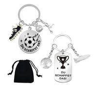 TENGWA Llavero de Regalo de Fútbol 2 Piezas Cuelga Llaves Modelo Esférico Llavero de Silicona Inspirador Para Zapatos de Fútbol y Pelota Para Aficionados al Fútboll Hombres y Mujeres