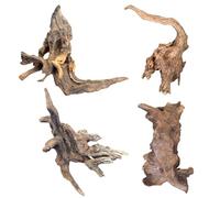 TENGWA Raices Acuario Naturales 4 Piezas Adorno Acuario 5-15 cm Troncos de Madera Forma Aleatoria Troncos Madera Decoracion Ramas para Decoración Acuarios y Terrarios de Reptiles