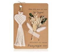 TENGWA Regalos Llaveros Originales Tejido 18 * 5CM Keychain personalizado Ramo de Flores Secas Hecho a Mano Estilo Bohemio Regalos Personalizados con Tarjeta para tu Mejor Amiga