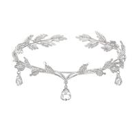 TENGWA Tocado de Elfo Forma de Hoja Plateado Tocados de Boda Coronas Princesa Elfa Tiara Hada de las Flores Ideal para Bodas Cumpleaños Bailes Fiestas Temáticas y Carnavales