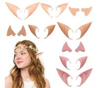 TENGWA Vestir Elfos Cosplay 18 Piezas Anime Props Orejas Duende de Suave, Adecuado para Juegos de rol de Elfos Navidad Halloween Carnaval Accesorios de Decoración de Fiestas