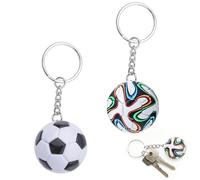 TENGWAR Llavero de Regalo de Fútbol 2 Piezas Cuelga Llaves Modelo Esférico Llavero de Silicona Inspirador 3.8cm 3D Silicona de Regalo de Fútbol Para Cumpleaños para Fiesta de Regalos de Equipo