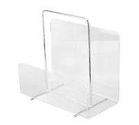 TengXiCLP Estantería transparente de acrílico para revistas con asa de metal dorado, organizador de archivos de escritorio cristalino para recepción de oficina o hogar, apto para revistas, f