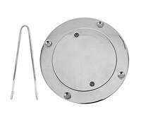 TengXiCLP Placa de Cubierta de Cubierta de Acero Inoxidable 316 de 4 Pulgadas con Llave de Orificio, Tapa Redonda de escotilla de Acceso Marino, Puerto de inspección Resistente a la