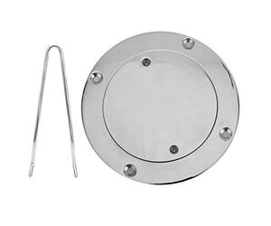 TengXiCLP Placa de Cubierta de Cubierta de Acero Inoxidable 316 de 4 Pulgadas con Llave de Orificio, Tapa Redonda de escotilla de Acceso Marino, Puerto de inspección Resistente a la