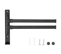 TengXiCLP Toallero de Aluminio Plegable Giratorio montado en la Pared, Estante para Almacenamiento de Toallas de baño, Acabado Negro Mate Moderno con diseño Plegable para Ahorrar Espacio,