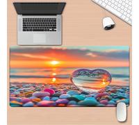 TengYuer Alfombrilla de Ratón Gaming XXL 1000x500x2mm, Corazón Piedra Atardecer | Alfombrilla Escritorio Grande Antideslizante, Superficie de Alta Precisión y Velocidad para Teclado, PC y Laptop