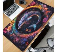 TengYuer Alfombrilla de Ratón Gaming XXL 700x300x2mm, Delfín Colorido | Alfombrilla Escritorio Grande Antideslizante, Superficie de Alta Precisión y Velocidad para Teclado, PC y Laptop