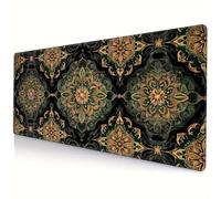 TengYuer Alfombrilla de Ratón Gaming XXL 700x300x2mm, Mandala Verde | Alfombrilla Escritorio Grande Antideslizante, Superficie de Alta Precisión y Velocidad para Teclado, PC y Laptop
