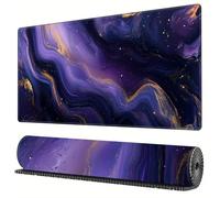 TengYuer Alfombrilla de Ratón Gaming XXL 700x300x2mm - Mármol Morado - Alfombrilla Escritorio Grande con Base Antideslizante y Bordes Cosidos para PC, Oficina