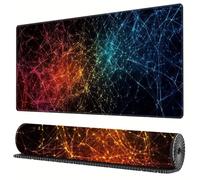 TengYuer Alfombrilla de Ratón Gaming XXL 700x400x3mm - Líneas Abstractas - Alfombrilla Escritorio Grande con Base Antideslizante y Bordes Cosidos para PC, Oficina