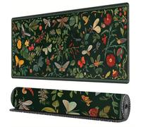 TengYuer Alfombrilla de Ratón Gaming XXL 800x300x3mm - Plantas Flores - Alfombrilla Escritorio Grande con Base Antideslizante y Bordes Cosidos para PC, Oficina