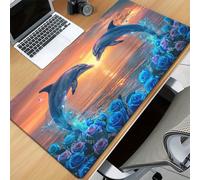 TengYuer Alfombrilla de Ratón Gaming XXL 900x300x2mm, Rosa Delfín | Alfombrilla Escritorio Grande Antideslizante, Superficie de Alta Precisión y Velocidad para Teclado, PC y Laptop