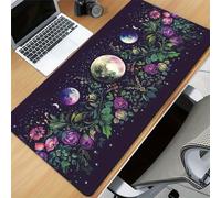 TengYuer Alfombrilla de Ratón Gaming XXL 900x400x2mm, Flores Luna | Alfombrilla Escritorio Grande Antideslizante, Superficie de Alta Precisión y Velocidad para Teclado, PC y Laptop