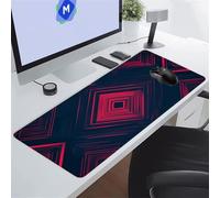 TengYuer Alfombrilla de Ratón para Juegos 1200x600x2 mm Alfombrilla Ratón Grande Alfombrilla Escritorio Extendida con Base de Goma Antideslizante para Gamers PC y Portátil (Geometría Roja)