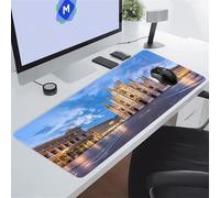 TengYuer Alfombrilla de Ratón para Juegos 600x300x2 mm Alfombrilla Ratón Grande Alfombrilla Escritorio Extendida con Base de Goma Antideslizante para Gamers PC y Portátil (Edificio Retro)