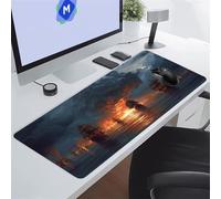 TengYuer Alfombrilla de Ratón para Juegos 900x300x2 mm Alfombrilla Ratón Grande Alfombrilla Escritorio Extendida con Base de Goma Antideslizante para Gamers PC y Portátil (Barco Océano)