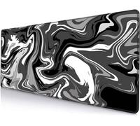 TengYuer Alfombrilla para Ratón de Juego 1200x600x2mm Alfombrilla de Ratón Grande Negro Blanco Gris Base de Goma Antideslizante para Una Sujeción Estable Alfombrilla de Teclado para Juegos Oficina