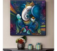 TengYuer Kits de Pintura de Diamantes 5D Diamond Painting Kit Bricolaje Dios Elefante Indio Diamantes Cristal Artes Bordado Punto de Cruz para Adultos Niños Decoración de Pared Hogar - 40x40cm