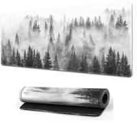TengYuer XXL Alfombrilla Ratón Gaming 1000x500x3mm Alfombrilla de Ratón Grande Bosque Brumoso Gris con Bordes Cosidos Base de Goma Antideslizante Alfombrilla Gaming para PC Ratón y Teclado
