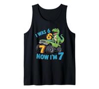 Tenía Seis años, Ahora Tengo Siete años, Dinosaurio 67 Meme, séptimo cumpleaños, niños Camiseta sin Mangas
