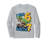 Tenía Seis años, Ahora Tengo Siete años, Dinosaurio 67 Meme, séptimo cumpleaños, niños Manga Larga
