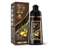 Teñido de hierbas para el cabello 4 en 1 champú, fórmula vegetal para cubrir el cabello blanco, efecto instantáneo, 4 colores opcionales, 500 ml (Café oscuro.)